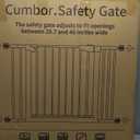 Cumbor 29.7-46" Baby Gate for Stairs, Toddler Safety Essentials for The House, Auto Close Dog Gate for Doorways, Mom's Choice Awards Winner-Easy Install Pressure Mounted Pet Gates for Dogs, White (29.7-46"W x 30.5"H)