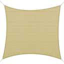Outsunny 24' x 24' Sun Shade Sail Canopy Outdoor Shade Sail Cloth for Patio Deck Yard with D-Rings and Rope Included, Sand