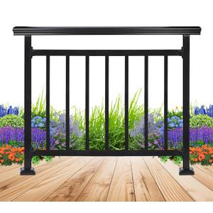 Aluminum Deck Railing, Heavy Duty Guard Fence Handrail, Surface Powder Coating Treatment, Aluminum Porch Railing Outdoor, Horizontal Metal Deck Railing, for Porch, Balcony, Patio (40 in. H x 47 in. W)