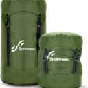 Sportneer Compression Sack, 20L Sleeping Bag Stuff Sack, Tear-Resistant Ultralight Sleeping Bag Compression Sack-Space Saving Gear for Camping Hiking Travel (Medium, Army Green)