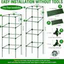 Fabulas Tomato Cage, Square Tomato Trellis Plant Support Stake Cages for Garden and Pots Tall Up to 63 Inch Adjustable Cucumber Trellis for Raised Bed Outdoor Climbing Plants Vegetables Flower, 3 Pack