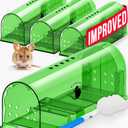 Motel Mouse Humane Mouse Traps No Kill Live Catch and Release 3 Pack - Reusable, Easy to Use & Clean, No Touch Release, Sensitive Includes Cleaning Brush, Instruction Manual & Video - Mousetrap Indoor