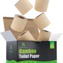 Premium Bamboo Toilet Paper, PFAS Free, Chemical Free Toilet Paper, Unbleached, 3PLY & 300 Sheets, FSC Certified, Organic Brown, Plant-Based, Tree-Free, Plastic Free, BPA Free (Pack of 24)
