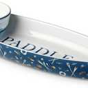 Wake at the Lake 3-D Canoe Chip & Dip Set, Two-Piece Serving Tray with Dip Bowl & Spreading Knife, Durable Design, Lightweight & Easy to Clean, Perfect for Chips, Veggies & Dips