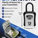 Rudy Run Key Lock Box for Outside Large Outdoor Lockbox for Keys with Code, 4-Digit Combination Hidden Safe to Hide a Key Outside, Portable Safe Key Storage, 6.7 in, 1 Pack