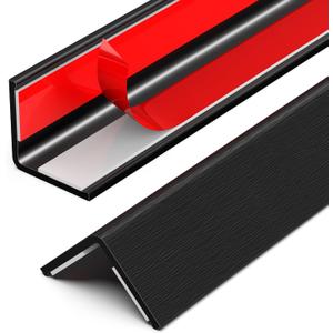Wall Corner Protector, Walls Edge ProtectorSelf-Adhesive Wall Corner Guards,PVC Double Side Edge Protector Furniture Stairs Guard (Black Wood Grain 2PCS 90cm/35.4in)