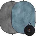 Kate Collapsible Backdrop Pop-up Photo Backdrops Folded Grey Teal for Photography, for Video, for Broadcast, 5x6.5ft