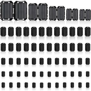 Windspeed 25Pcs Ferrite Chokes Ferrite Beads Snap on RFI EMI Noise Suppressor Cable Clip for 3.5mm 5mm 7mm 9mm 13mm Diameter Cable