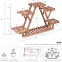 Wood Plant Stand Indoor, 6 Tiered Plant Shelf for Multiple Plants RackTriangle , A Shape Corner Flower Pot Holder for Windowsill Patio Balcony Garden Living Room (Retro,Wooden)