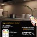 16" Ultra-Thin Under Cabinet Lighting Wireless, Aluminum Alloy Under Counter Lights for Kitchen, 3-Color-Temps Magnetic Closet Lights, Rechargeable Motion Sensor Light Indoor (4 Pack, Silver)