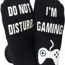Novelty Gamers Socks Gifts For Christmas,Birthday,Video Game Gifts,Funny Saying Crew Socks for Men,Women and Teens (1-gaming-ankle)