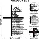 YATEASLU Metal Teen Boy Room Wall Decor - I Am a Son of God Motivational Wall Art, Cross Wall Decor for Mens Room Decor, Durable Metal Sign for Boys Room Decor