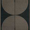 Lahome Modern Rainbow Easy Jute 4x6 Rug, Outdoor Patio Rug for Living Room Washable Black Carpet for Bedroom, Contemporary Non Slip Non Shedding Floor Carpet for Office Backyard