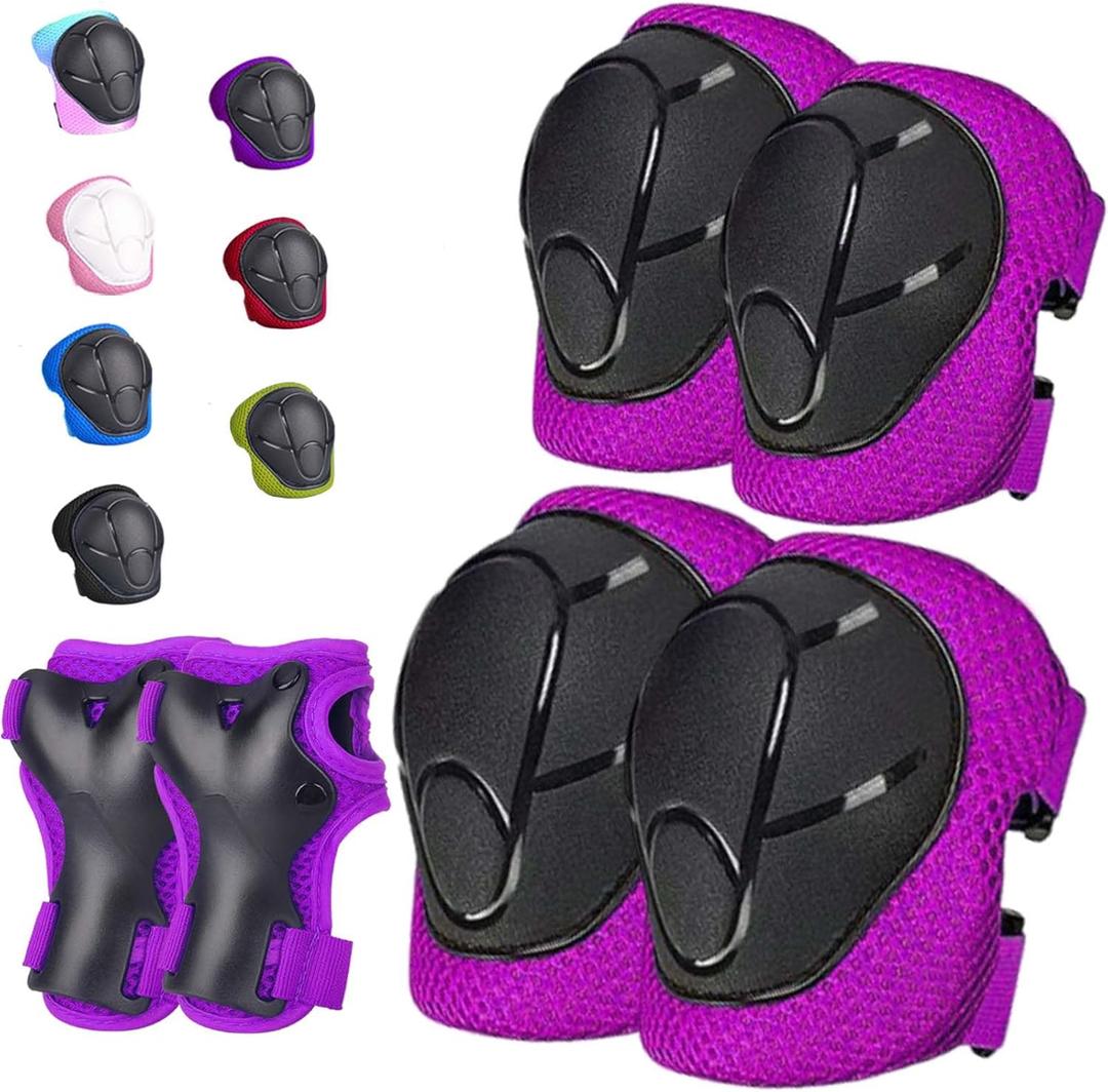Kids/Youth Knee Pads Elbow Pads for Boys Girls 6 in 1 Kids Protective Gear Set Adjustable for Skating Cycling Bike Rollerblading Scooter Roller Skates, Size: S(3-8 Years)