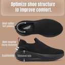 SHULOOK Non Slip Work Shoes for Women Slip Resistant Sneakers Mesh Slip On Food Service Shoes Chef Kitchen Restaurant Lightweight Comfortable Sock Shoes (Black)