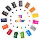 SPOTJINNYUU 15 Color Craft Ink Pad for Stamps, Paper, Wood Fabric,Craft Ink Pad for DIY Stamps on Paper Wood Fabric