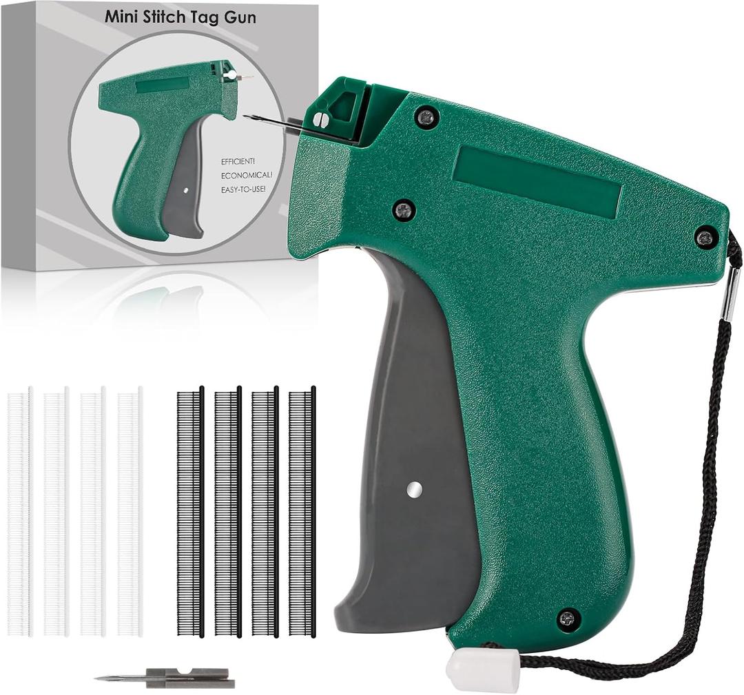 Fine Stitch, Mini Stitch Gun for Clothes, Stitch Quick Clothing Fixer Sewing Quilting Hemming Quick Stitch Tagginn Gun Kits with 2 Needles, 1500 Black & 1500 White 4.4mm Fastener