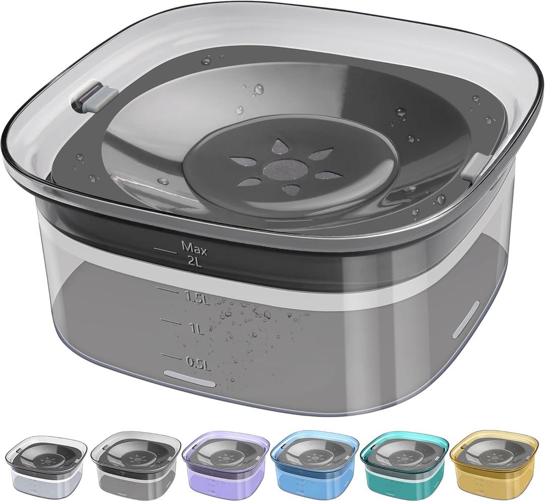 UPSKY 70oz Dog Water Bowl 2L No Spill Dog Bowls Large Capacity Spill Proof Slow Water Feeder, No Splash Dog Bowl Pet Water Dispenser Vehicle Carried Travel Slow Drinking Bowls for Messy Drinkers, Cats