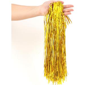 3000 Strands Christmas Tinsel Icicles Golden Metallic Tinsel Foil Fringe Icicles Christmas Tree Tinsel Decoration for Christmas Birthday Wedding Party Hanging Decoration