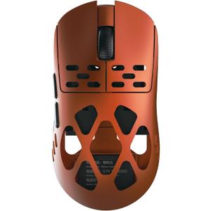 AJAZZ AM3 MAX Wireless Gaming Mouse, Lightweight Full Magnesium Alloy, 30000 DPI, PAW3950 Sensor, 5 programmable Buttons, Supports Wired/2.4GHz/BT (Orange Red, AM3 PRO (1k Receiver))