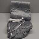 Sunbeam Electric Throw, Soft, Warm, Flannel Heated Blanket, 4 Heat Settings, 4-Hour Auto Shut-Off, Fast Heating, Comfy and Cozy, Grey Color, 50" x 60"