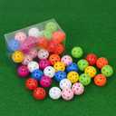 Plastic Golf Balls Practice Limited Flight Golf Training Ball Hollow Swing Practice Indoor Golf Balls with Mesh Drawstring Bag for Backyard Driving Range or Outdoor (Multicolor, 26 Pcs)