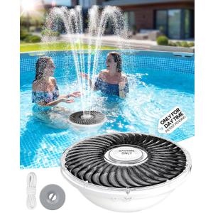 Solar Pool Fountain, 2026 Upgraded Large Solar Pool Water Fountain, Floating Pool Fountain for Above Ground Pool,Solar Floating Fountain Pump for Daytime Use White-1PK