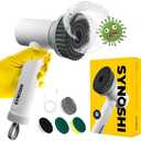 SYNOSHI Electric Spin Scrubber, Power Cleaning Brush with 3 Heads, Cordless Waterproof Shower Scrubber with Dual Speed, Perfect for Cleaning Bathroom, Tile, Cars, Floor. Electric Scrub Brush for tub