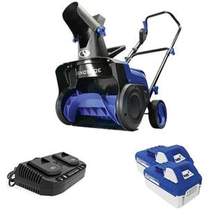 Snow Joe 24V-X2-SB15 48-Volt IONMAX Cordless Single-Stage Snow Blower Kit, 15-inch, Brushless 750W Motor, w/ 2 x 4.0-Ah Batteries + Dual Port Charger
