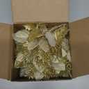 GREENTIME 12 Pcs Glitter Poinsettia 5.5" Artificial Flowers Christmas with Clips Stems Xmas Tree Ornaments for New Year Party Stairs Fireplace Porch Balcony Garden Church Wreath Decoration (Golden)