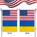 Ukraine USA Friendship Garden Flag12x18 in Burlap Ukrainian America US Outdoor Banner for Patio Yard with Double Side