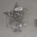 Resinta 8 Inch Metal Glittered Christmas Tree Topper Hallow Wire Star Topper for Christmas Tree Ornament (Silver)