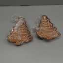 LemonRoad 2 Pcs Christmas Gingerbread Plates Resin Gingerbread Tree Shaped Platter 8 x 5.9 Inch Hand Painted Xmas Tree Snack Fruit Candy Serving Tray for Farmhouse Home Decoration Party Supplies Gift