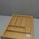 Masirs Expandable Bamboo Kitchen Drawer Organizer - Adjusts to Fit Drawer Size, Ideal for Silverware, Utensils, and Office Supplies, Durable Bamboo Construction (Brown)
