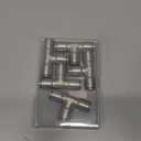 uxcell Tee Push to Connect Tube Fittings 1/4" Tube OD x 1/8" NPT Male Thread Nickle-Plated Brass Union Adapter Fitting, Silver 5Pcs