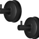 YOHOM Suction Cup Hooks Shower Towel Holder Stainless Steel Vacuum Bathroom Shower Hook Suction Towel Rack Kitchen Organizer for Bathrobe Loofah Matte Black 2Pcs