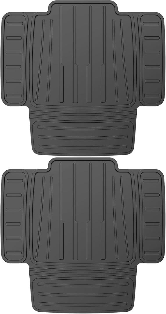 insefocc TPE Car Seat Protector for Child Car Seat, Waterproof Anti‑Slip No Imprints Car Seat Cover, Universal Booster Seat Protector for Baby & Pet, BPA‑Free Under Seat Car Mat（Black 2pc）