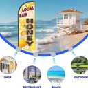 Local Raw Honey Feather Flag for Business Advertising 6 FT Swooper Flag for Storefronts Retailers Shops Food Trucks Events and Fairs (Flagpole Not Included)