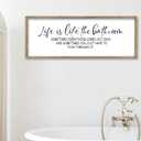 FZMHASLWW Humorous Motivational Bathroom Wall Decor 32"12" Life Is Like The Bathroom Sign Funny Inspirational Quote for Farmhouse Toilet Restroom Large Modern Wood Framed Wall Hanging Art (Wood)