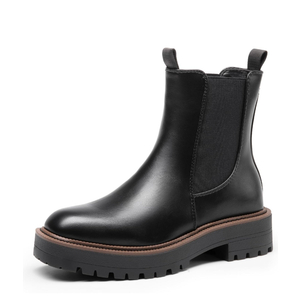 DREAM PAIRS Women's Chelsea Ankle Boots Square Toe Fashion Low Heel Lug Sole Platform Fall Booties Shoes, 8.5 Size