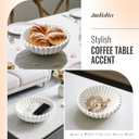 Decorative Fruit Bowl for Home Decor, Keys Centerpiece Coffee Table Entryway Modern White Concrete Handmade Rustic Potpourri Display Aesthetic Serving Vintage Bowls Decor for Kitchen Counter, Candy