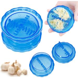 Garlic Crusher Tool, Blue Manual Garlic Mincer Press, Non-Slip Garlic Mincer Garlic Peeler, Kitchen Gadget Garlic Presses for Mincing Garlic Onions, Gingers, Fruits, Salad