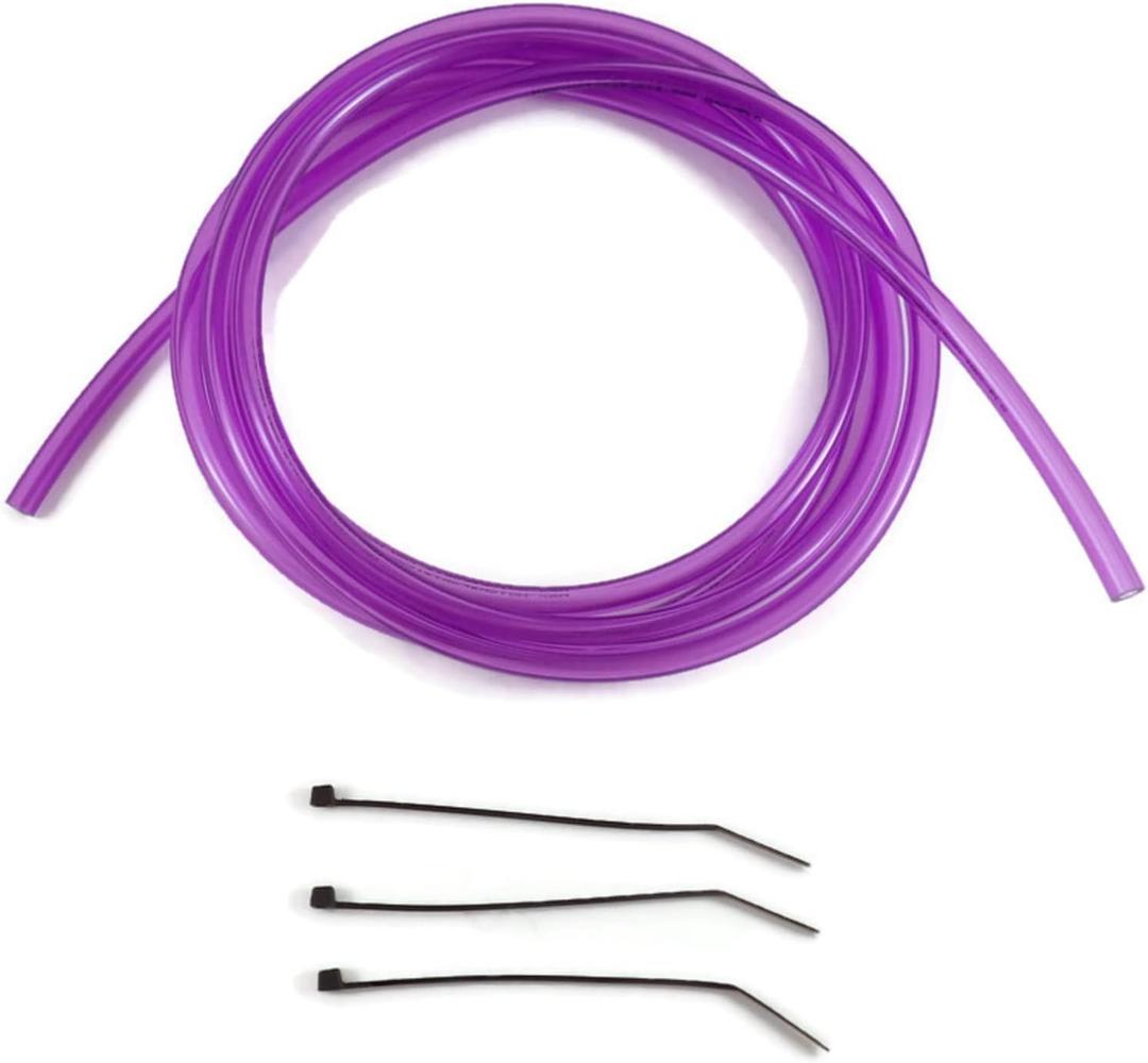 6'ft x 1/8''(3.2mm) ID x 1/4''OD Polyurethane Fuel Carburetor Vent Hose Line Mx ATV Dirtbike Carb (Clear Bright Purple)
