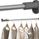 Hershii Expandable Window Shower Curtain Tension Rod Oval Head Clothes Hanging Bar Rail for Closet Wardrobe, No Drilling, 25.4mm Pipe Diameter (15.74-23.62 inches, Grey)