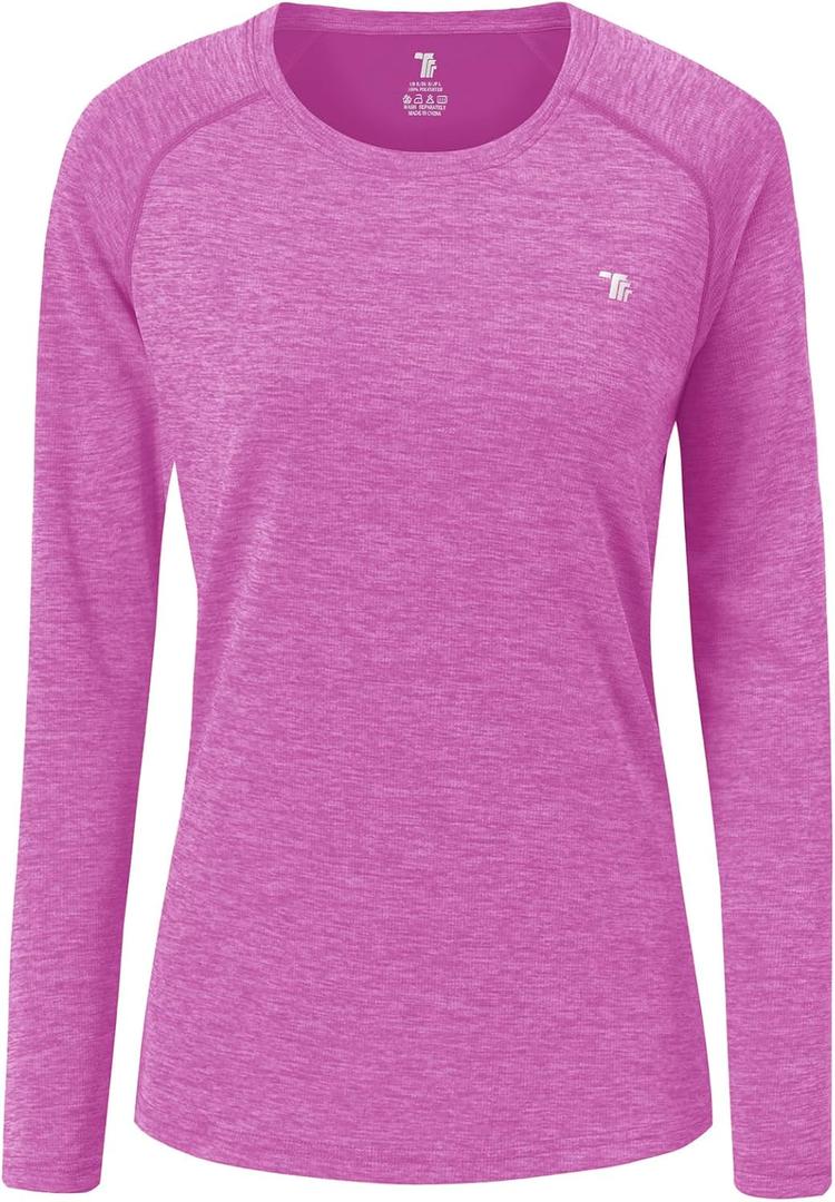 TBMPOY Women's UPF 50+ Sun Protection Long Sleeve Shirts SPF Lightweight Hiking Running Fishing Outdoor Tops (XX-Large, 4-purple)