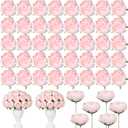 Suncalla 50 Pcs Artificial Peony Flower Bulk 3.5 Inch Silk Peony Flowers Heads with Stems Realistic Fake Roses for DIY Wedding Craft Bridal Bouquets Table Centerpieces Vase Home Decor (Pink)
