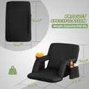 Stadium Seats for Bleachers-3 Heat Settings Backrest&Seat Cushion with Support, Portable Folding Stadium Chair with 6 Reclining, Storage Cup Holder for Football Games/Camping/Concerts (Heated, Black), 21 in x 4.14 in x 33.5 in
