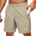 ZITY Men's Running Athletic Shorts with Zipper Pockets 7" Lightweight Moisture Wicking Sports Gym Basketball Hiking Workout, Size 3XL