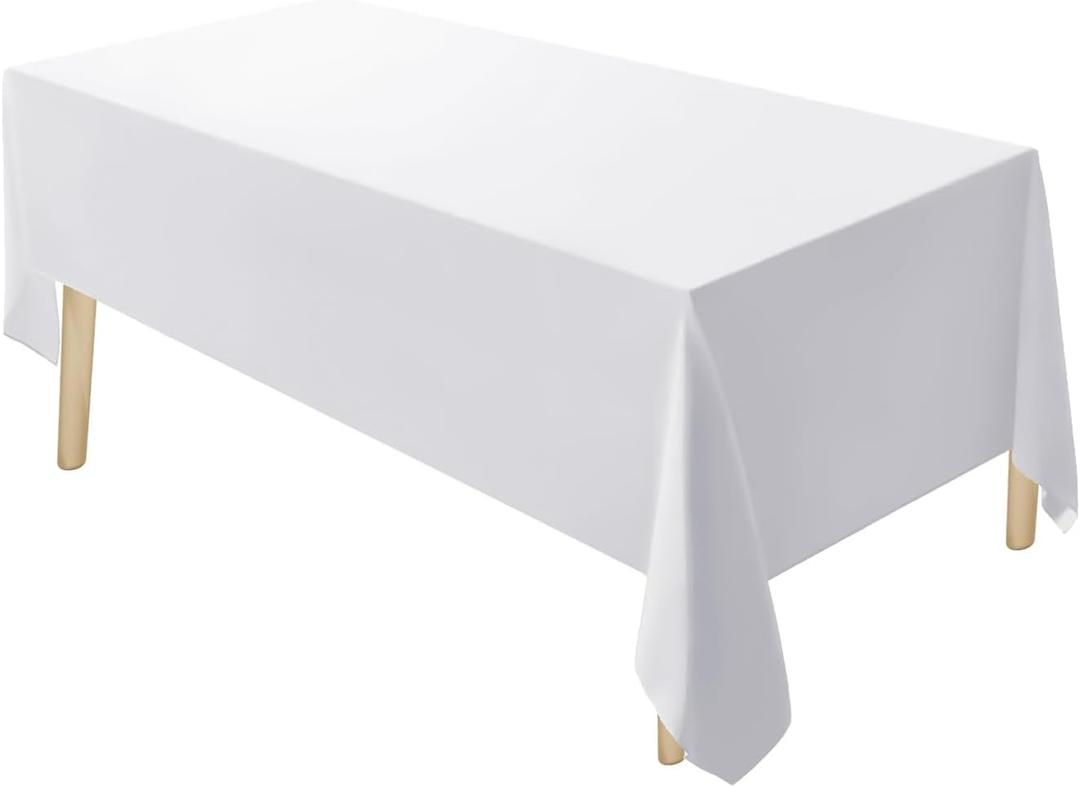 UBICON Premium Cotton Blend Tablecloth - Durable, Wrinkle-Resistant, Shape-Retaining - Versatile & Elegant for Any Occasion (5, White, 60" x 120")