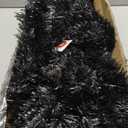 KTKDE 7.5ft Black Christmas Tree Artificial Halloween Tree Decorations with 1,450 Tips-1pcs Treetop Star 3 Set 300 Led String Lights, Pencil Christmas Tree Indoor Holiday Party Decorations